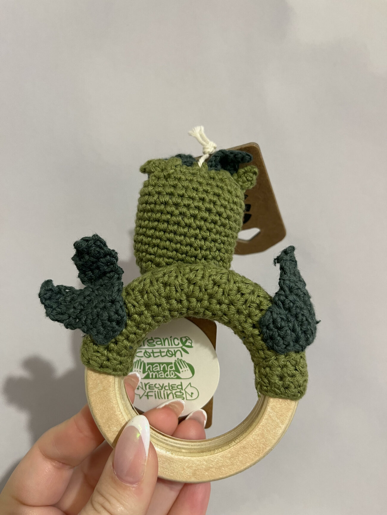 Hochet en crochet - dinosaure