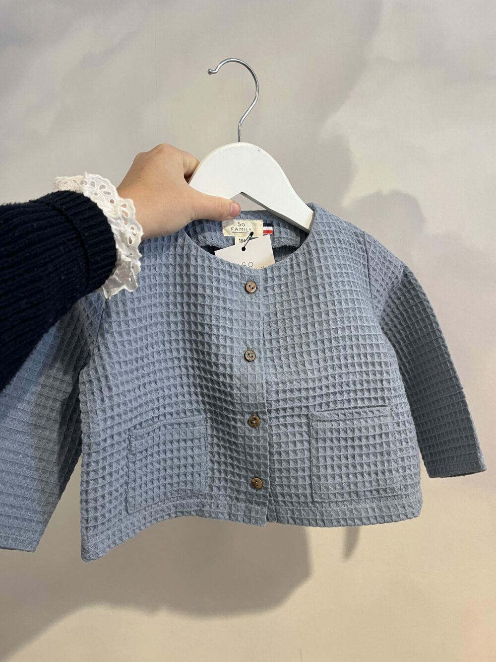 Veste en coton nid d'abeille
