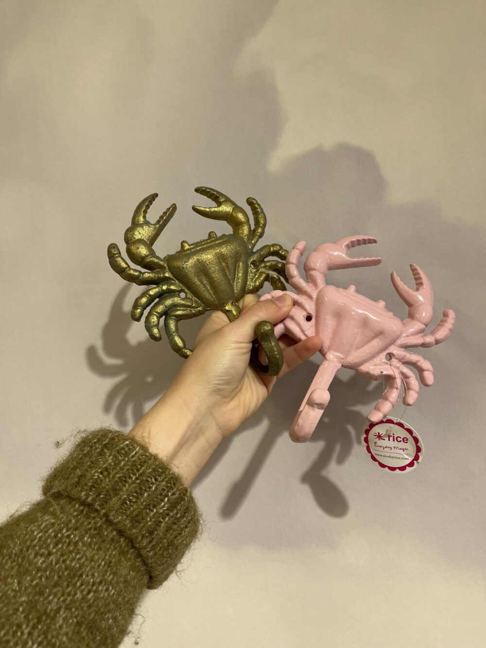 Patère crabe en métal