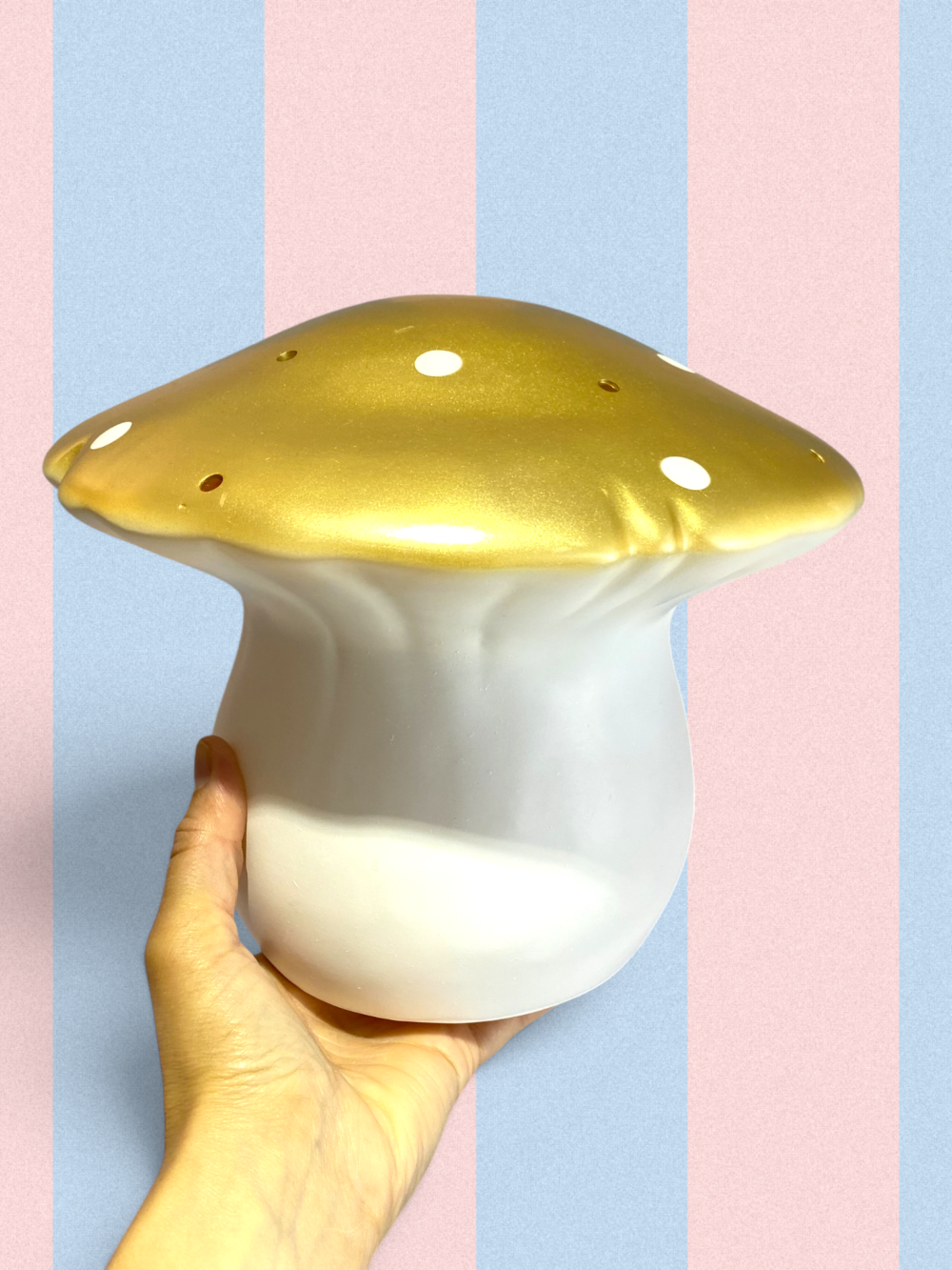 Grande lampe champignon doré